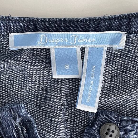 Draper James Ruffle Chambray Popover Dress 8 Dark Wash 3/4 Bell Sleeve #7466 - Picture 12 of 16